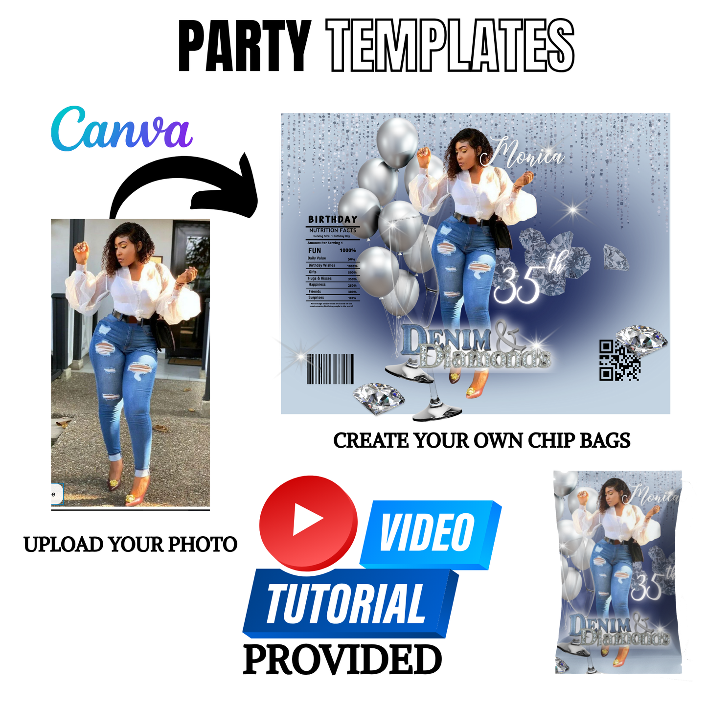 Denim and Diamonds Party Pack