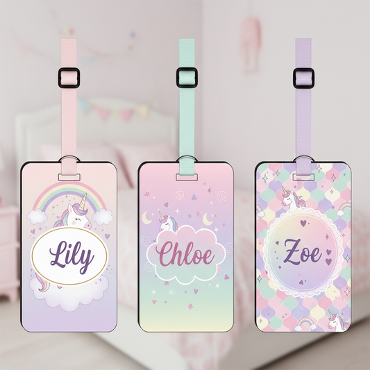 Custom Kids Luggage Tag – Personalized Name Tag, Double-Sided, Photo Option for Backpacks & Travel